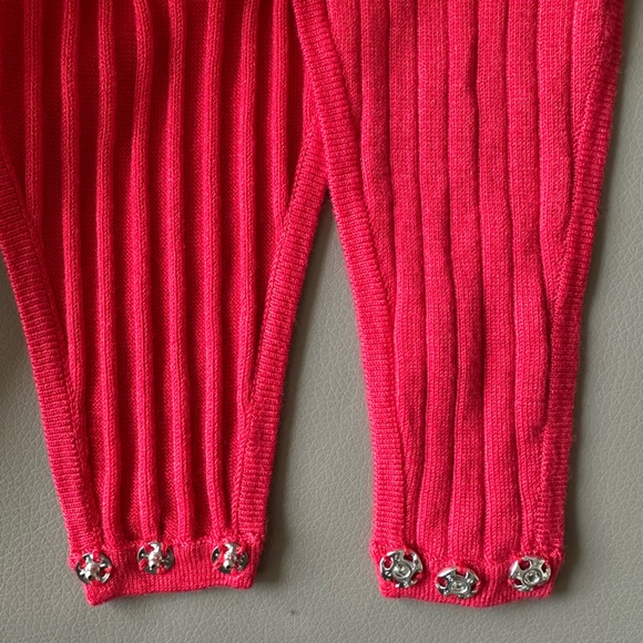 NWT 8 by YOOX Red Ribbed Bodysuit Fitted Stretchy - Picture 8 of 9